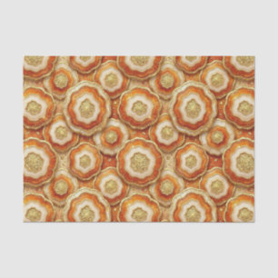 Papel De Seda Decoupage de Luxo Geodo de Ágata Laranja Queimad