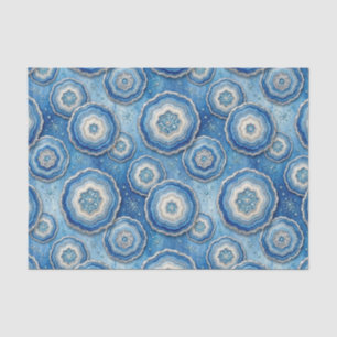 Papel De Seda Decoupage de Luxo Geodo de Ágata Oceano Azul e D