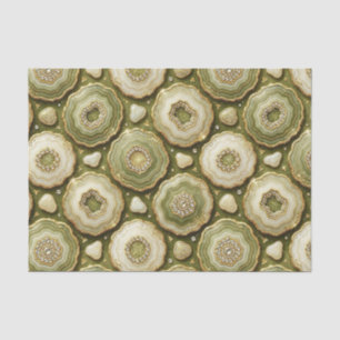 Papel De Seda Decoupage de Luxo Geodo de Ágata Oliva Verde + D