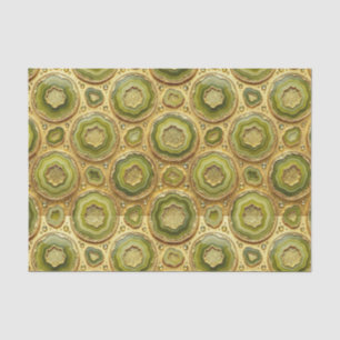 Papel De Seda Decoupage de Luxo Geodo de Ágata Oliva Verde + D