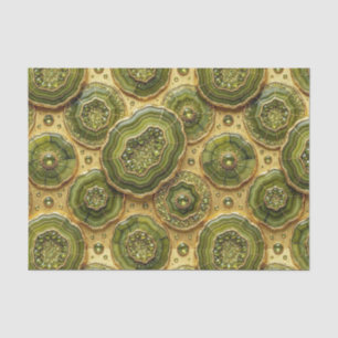 Papel De Seda Decoupage de Luxo Geodo de Ágata Oliva Verde + D