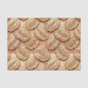 Papel De Seda Decoupage de Luxo Geodo de Ágata Rosa Dourado +