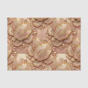 Papel De Seda Decoupage de Luxo Geodo de Ágata Rosa Dourado +