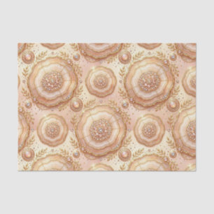 Papel De Seda Decoupage de Luxo Geodo de Ágata Rosa Dourado +