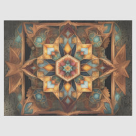 Papel De Seda Decoupage de Mandala de Cores Suaves