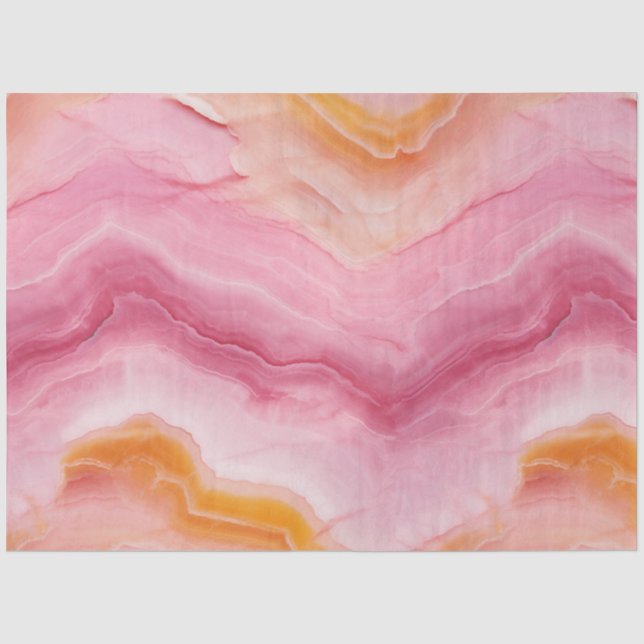 Papel De Seda Decoupage de Mármore Laranja Rosa (Frente )
