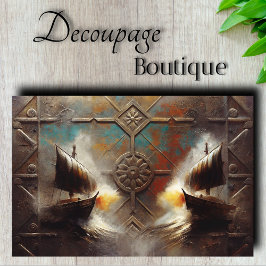 Papel De Seda Decoupage de Metalwork em Vidro