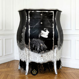 Papel De Seda Decoupage de Moda Preto e Branco Vanguarda