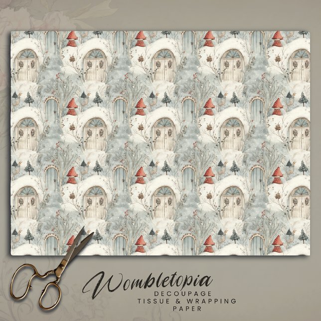 Papel De Seda Decoupage de Natal Mágico de Algodão de Inverno Qu (Criador carregado)