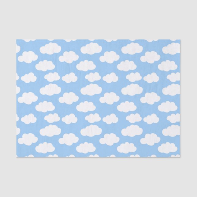 Papel De Seda Decoupage de Nuvens Brancas do Céu Azul (Frente )