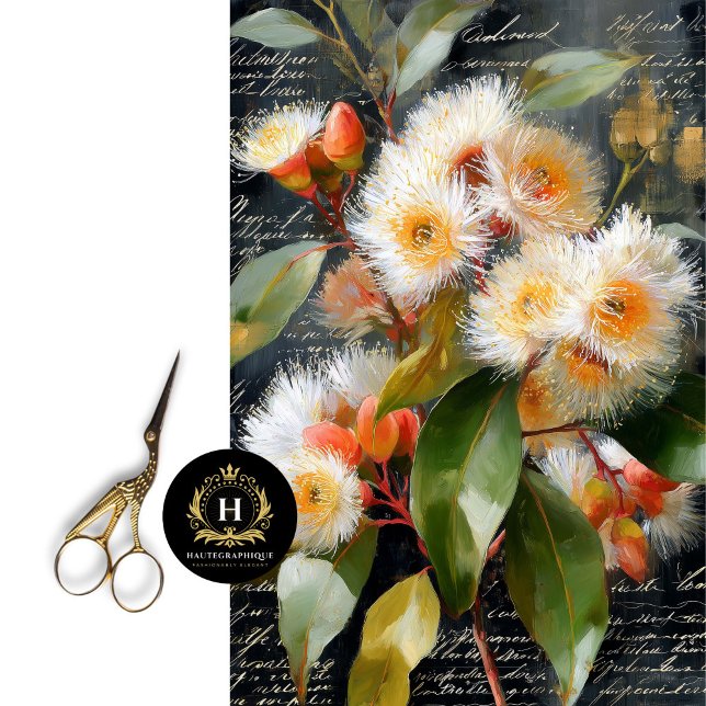 Papel De Seda Decoupage de ouro Amarelo Flor de Castanha (Criador carregado)