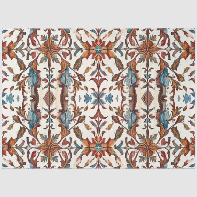 Papel De Seda Decoupage de Outono Azul e Rústico (Frente )