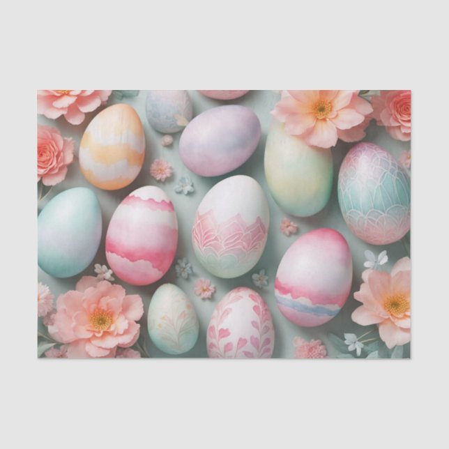 Papel De Seda Decoupage de Ovos de Páscoa de Aquarelas (Frente )
