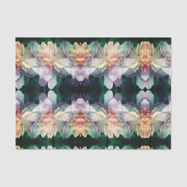 Papel De Seda Decoupage de Padrão de Abstrato de Flor de Peony R (Frente )