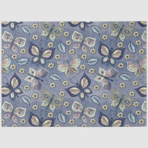 Papel De Seda Decoupage de Padrão de Borboleta Azul Grande