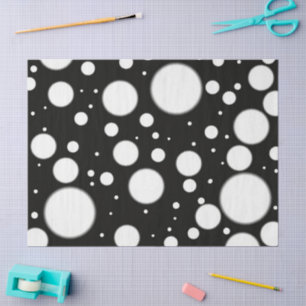 Papel De Seda Decoupage de padrão funky com bolinhas pretas e br
