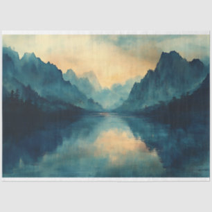 Papel De Seda Decoupage de Paisagem de Montanha Chinesa