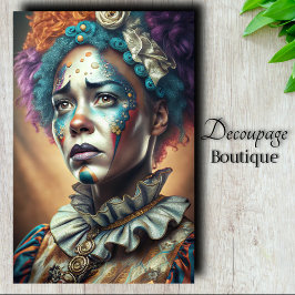 Papel De Seda Decoupage de Palhaço Celestial