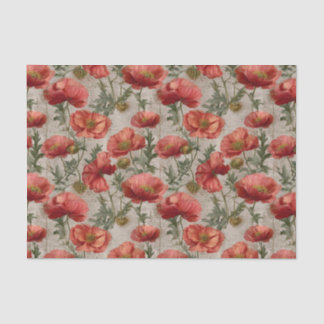 Papel De Seda Decoupage de Papoulas Vintage