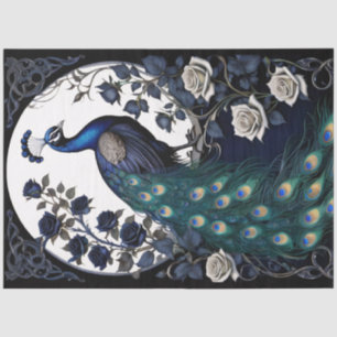 Papel De Seda Decoupage de Pavão Gótico