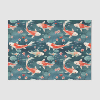Papel De Seda Decoupage de Peixe Koi Japonês