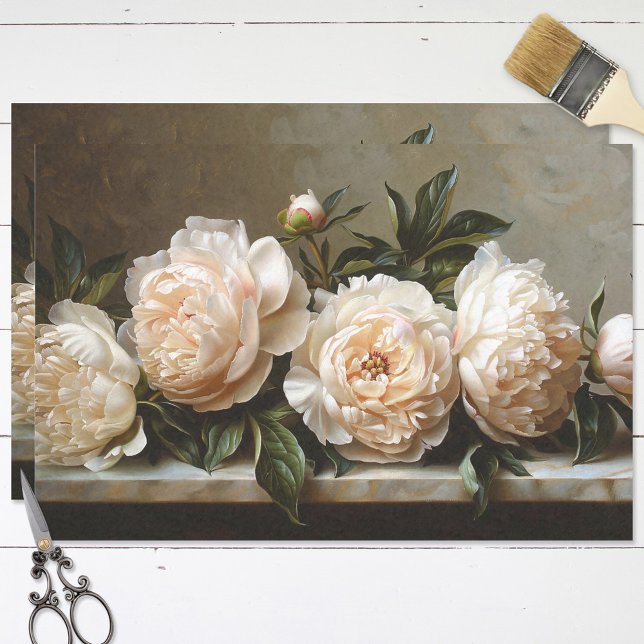 Papel De Seda Decoupage de Peonies Elegantes (Criador carregado)