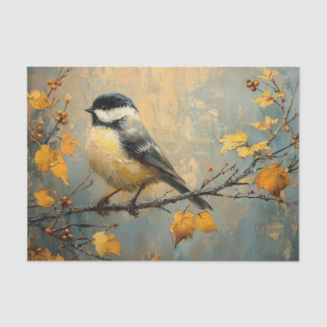 Papel De Seda Decoupage de Pintura de Óleo em Frango (Frente )