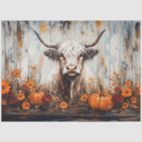 Decoupage de Pintura de outono Russo de Vaca Highl