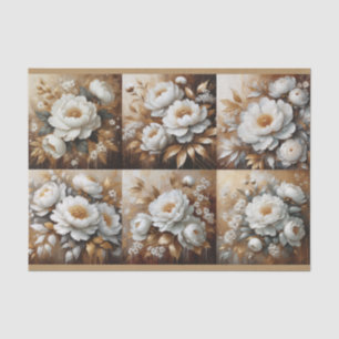 Papel De Seda Decoupage de Pintura de Pintura a Óleo Branco e Do
