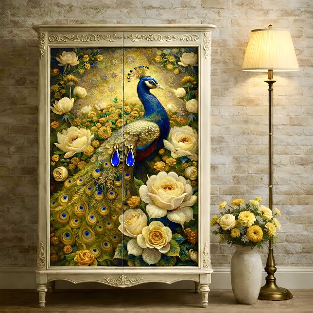 Papel De Seda Decoupage de Plumagem Real (Royal Plumage Decoupage Tissue Paper Mockup)
