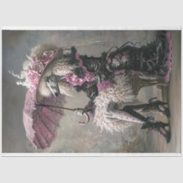 Papel De Seda Decoupage de Poodle Padrão da Boêmia