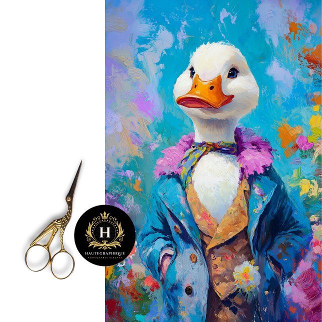 Papel De Seda Decoupage de Primavera Whimsical Duck Elegante (Criador carregado)