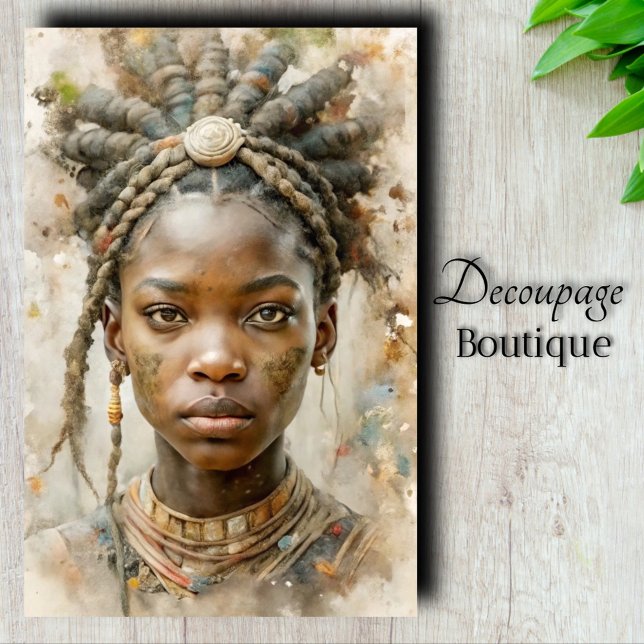 Papel De Seda Decoupage de Princesa da Terra (Earth Princess Decoupage Tissue Paper)