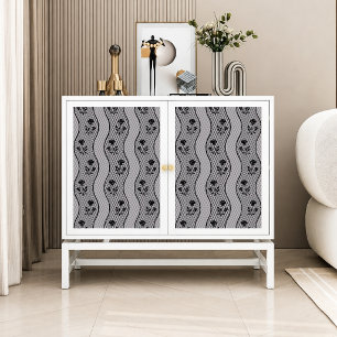 Papel de seda decoupage de renda preta floral vint