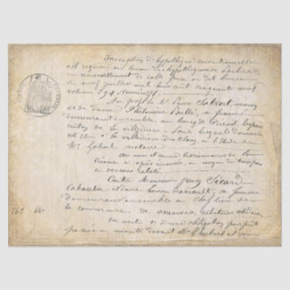 Papel De Seda Decoupage de Script Antigo Francês