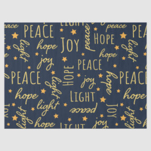 Papel De Seda Decoupage de Script de Natal Moderno Azul Marinho