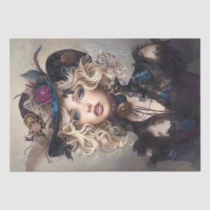 Papel De Seda Decoupage de Steampunk Blonde Lady Cogsworth