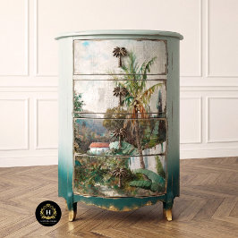 Papel De Seda Decoupage de Textura Rústica Tropical Vintage