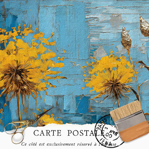 Papel De Seda Decoupage de Textura Vintage Floral Russa Farmhous