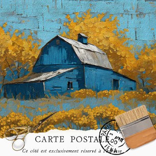 Papel De Seda Decoupage de Textura Vintage Floral Russa Farmhous