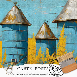 Papel De Seda Decoupage de Textura Vintage Floral Russa Farmhous