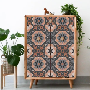 Papel De Seda Decoupage de Tons de Café com Cinza Tribal