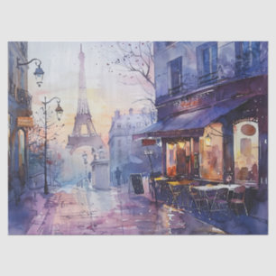 Papel De Seda Decoupage de Torre Eiffel Vintage Watercolor