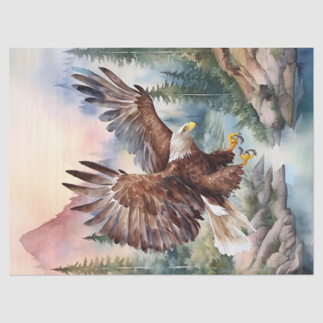 Papel De Seda Decoupage de Trabalho de arte de Águia-Balda (Frente )