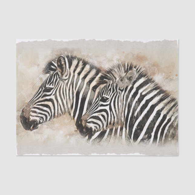 Papel De Seda Decoupage de Trabalho de arte Zebra (Frente )