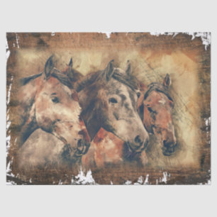 Papel De Seda Decoupage de Três Cavalos