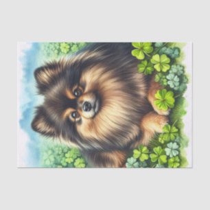 Papel De Seda Decoupage de Trevo de Aguarela de Pomerânia Listra
