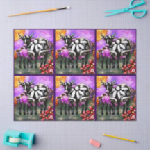 Decoupage de Vaca Mãe e Bebê Abstrato Caprichoso