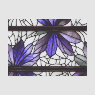 Papel De Seda Decoupage de Vidro Branco Puro Floral