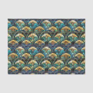 Papel De Seda Decoupage de Vidro Colorido de Peacock Elegante